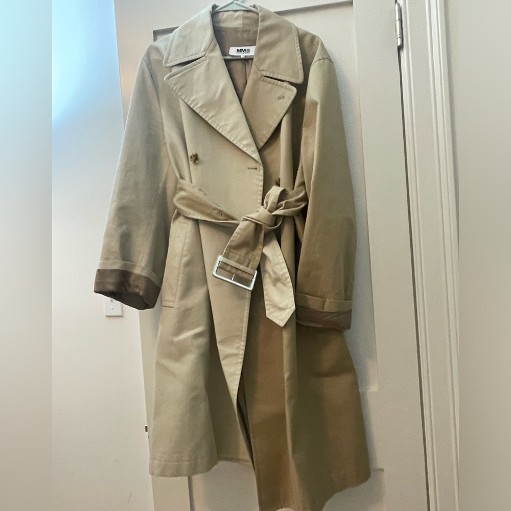 MM6 Maison Margiela patched trench coat